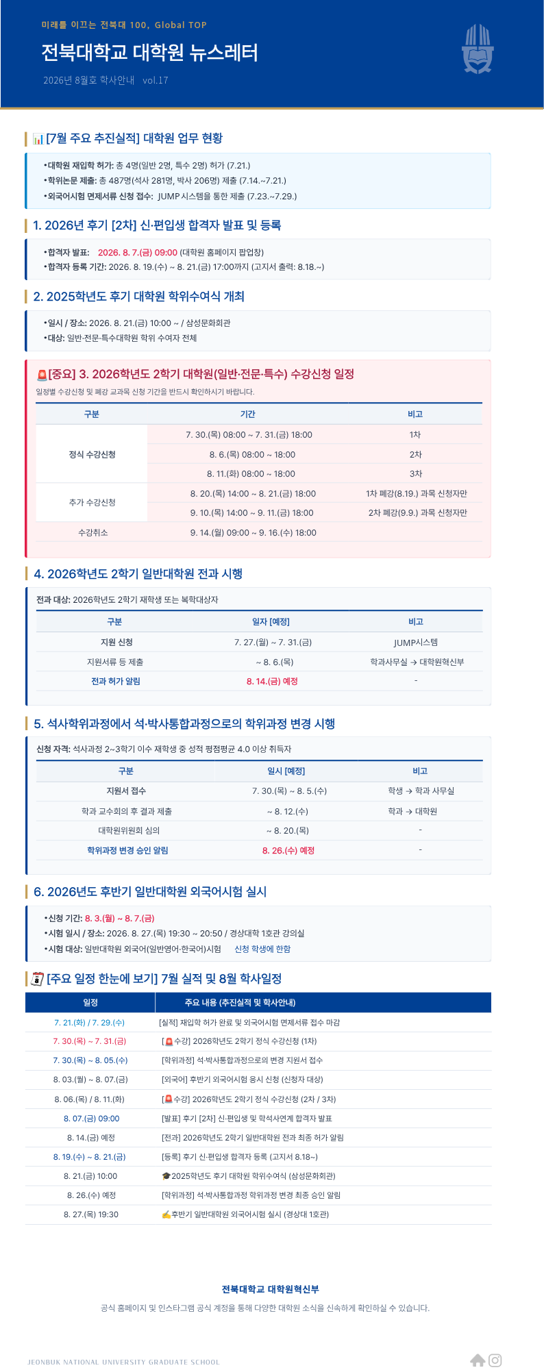 8월 대학원 뉴스레터